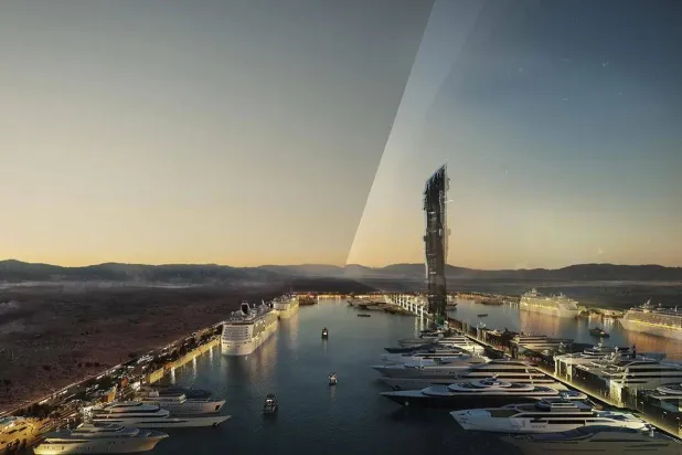 تصميم لمشروع ذا لاين في مدينة نيوم (واس)