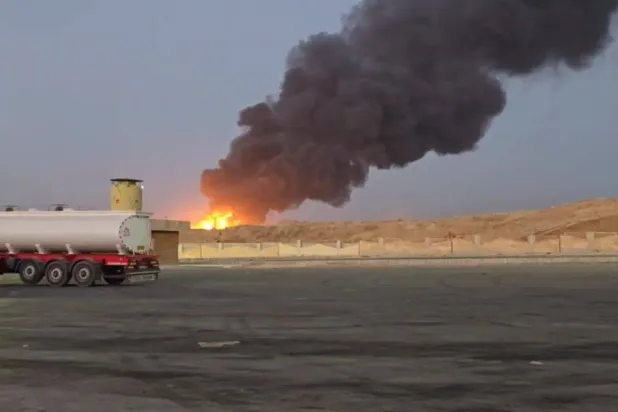 جانب من الحريق (وكالة إرنا)