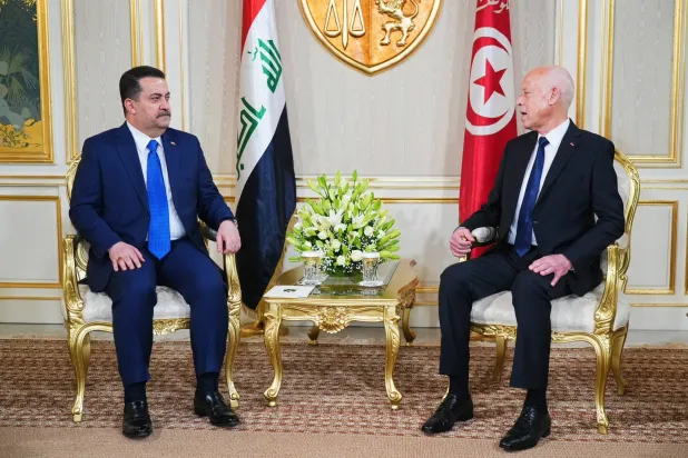 سعيّد والسوداني أجريا مباحثات لتعزيز التعاون بين العراق وتونس (إعلام حكومي)