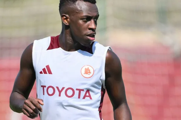 سعود عبد الحميد في الحصة التدريبية الأولى (نادي روما)  