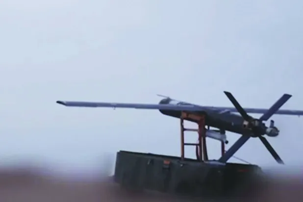 صورة إطلاق طائرة مسيّرة من فيديو نشرته «المقاومة الإسلامية في العراق» عبر «تلغرام»