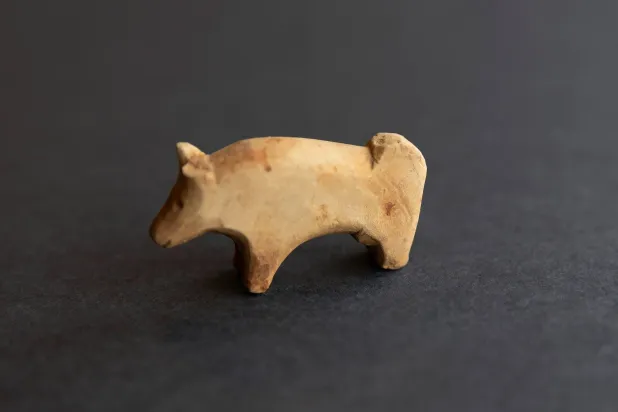 لعبة صغيرة تمثل حيواناً تعود لعصر «الفايكنغ» (صفحة بعثة التنقيب الأثرية عبر فيسبوك)