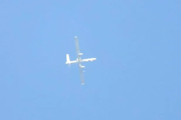 An armed Israeli drone flies over villages in southern Lebanon in July (Hezbollah Media)