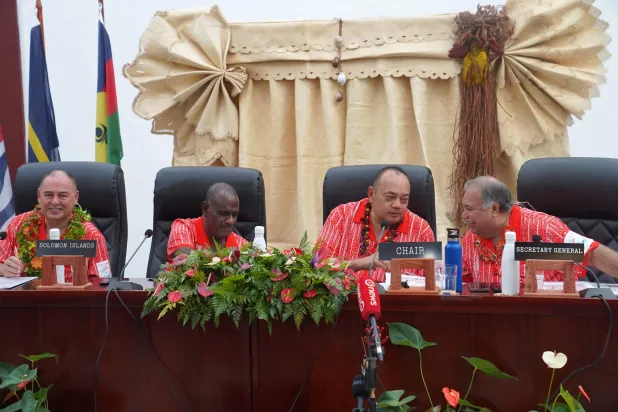 جانب من منتدى جزر المحيط الهادئ في 30 أغسطس 2024 في نوكوالوفا بتونغا (أ.ف.ب)