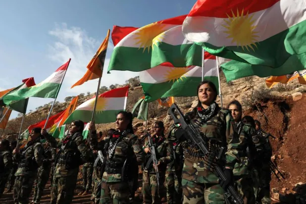 مقاتلات كرديات إيرانيات في محيط أربيل بكردستان العراق في صورة تعود إلى 1 ديسمبر 2022 (أ.ف.ب)