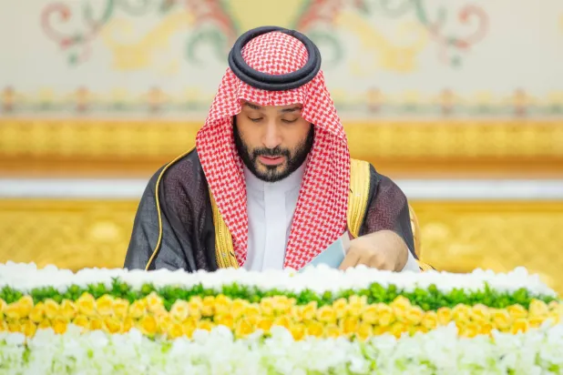 الأمير محمد بن سلمان لدى ترؤسه جلسة مجلس الوزراء في الرياض (واس)
