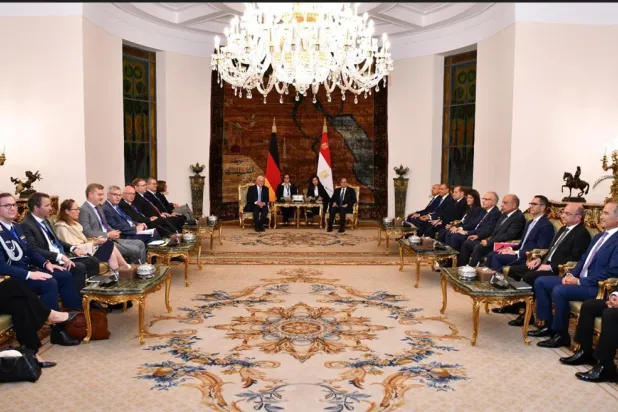 الرئيس المصري خلال محادثات مع نظيره الألماني في القاهرة (الرئاسة المصرية)