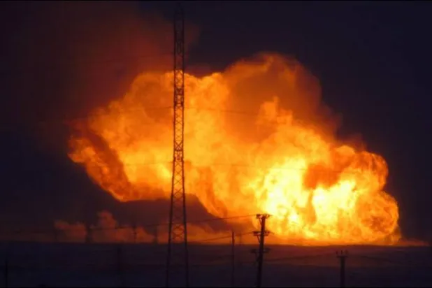 أرشيفية لحريق في حقال غاز