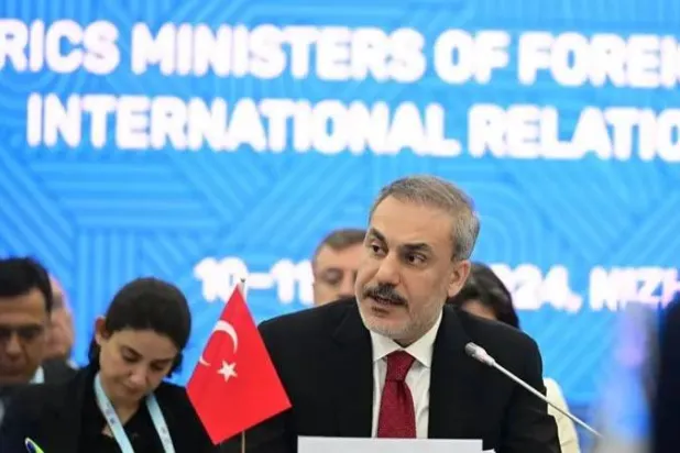 من مشاركة وزير الخارجية التركي في اجتماعات مجموعة بريكس بروسيا يونيو الماضي (الخارجية التركية)