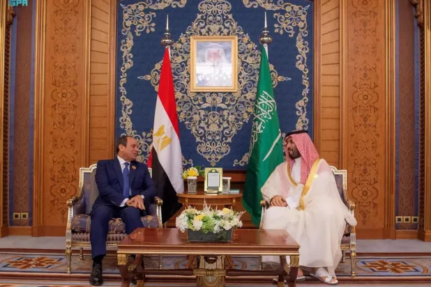 ولي العهد السعودي والرئيس المصري خلال لقاء سابق بينهما (واس)
