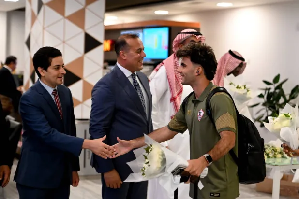 جانب من وصول الزمالك إلى العاصمة الرياض (نادي الزمالك)