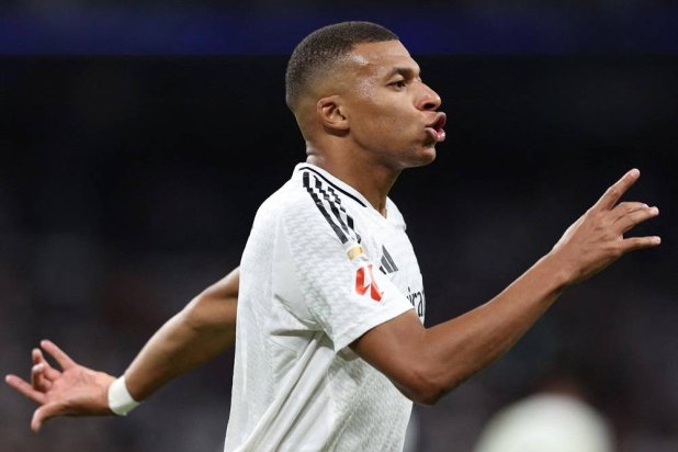 Football - LaLiga - Real Madrid v Deportivo Alaves - Santiago Bernabeu, Madrid, Spain - September 24, 2024 Real Madrid's Kylian Mbappe celebrates scoring their second goal. (Reuters)