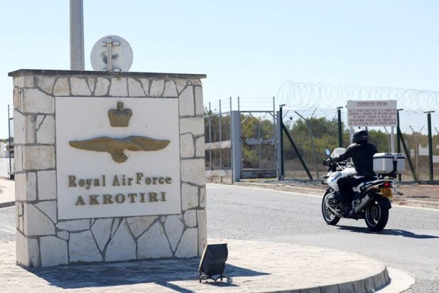 A view of the security gate of RAF Akrotiri, a British military base in Cyprus, September 25, 2024.(Reuters)