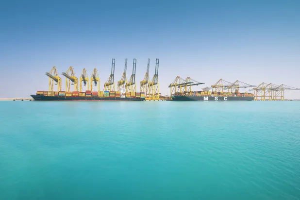 ميناء مدينة الملك عبد الله الاقتصادية بالسعودية (الشرق الأوسط)