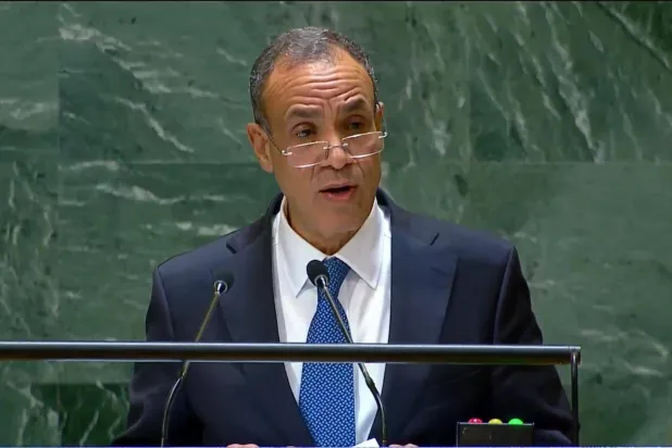 وزير الخارجية المصري بدر عبد العاطي خلال كلمته أمام الجمعية العامة للأمم المتحدة (الخارجية المصرية)