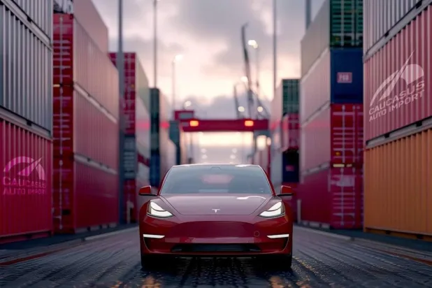 Gürcü firma, Elon Musk'ın CEO'su olduğu Tesla'lara da talebin arttığını aktarıyor (@caucasus.auto.import/Instagram)