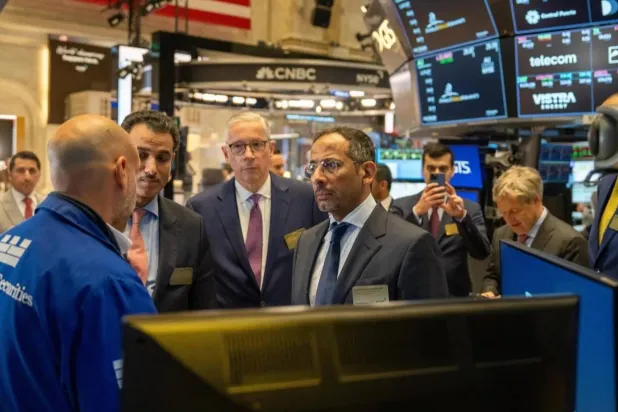 خلال زيارة وزير الصناعة السعودي بورصة نيويورك الأميركية (واس)