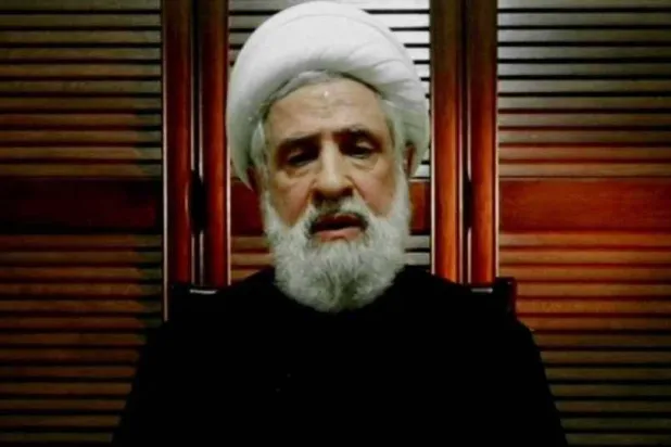 صورة مثبتة من مقطع فيديو لنائب الأمين العام لـ«حزب الله» نعيم قاسم