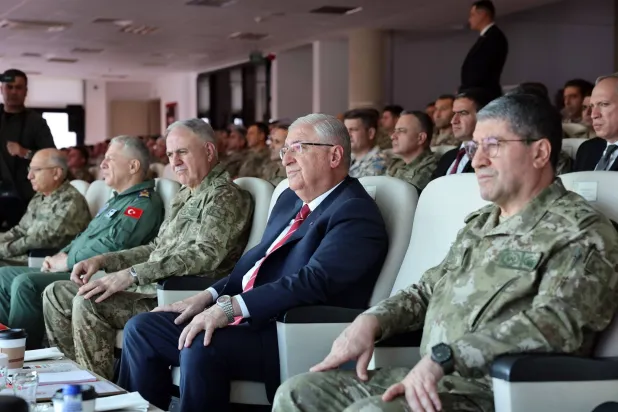 Turkish Defense Minister Yasar Güler attends the "Free Fire 2024" training on Thursday (Turkish Ministry of Defense)