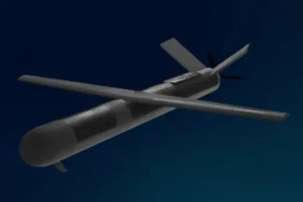 A photo released by the Israeli army spokesperson of the “Sayyad 107” drone. 