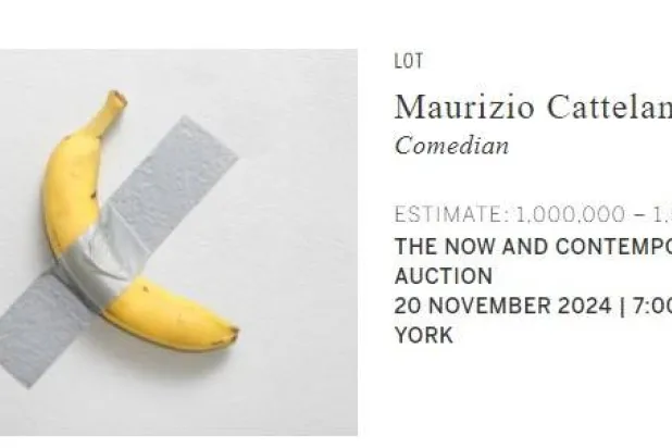 عرض عمل لكاتيلان على الحائط (سوذبي)