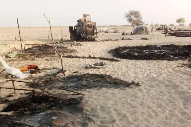 آثار هجوم إرهابي شنَّته «بوكو حرام» ضد الجيش التشادي (إعلام محلي)