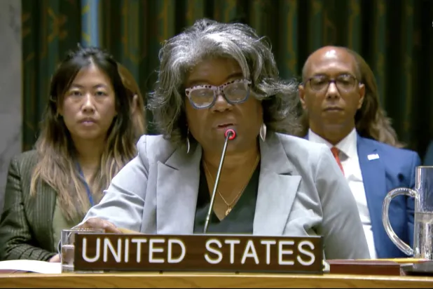السفيرة الأميركية لدى الأمم المتحدة ليندا توماس غرينفيلد (أ.ب)
