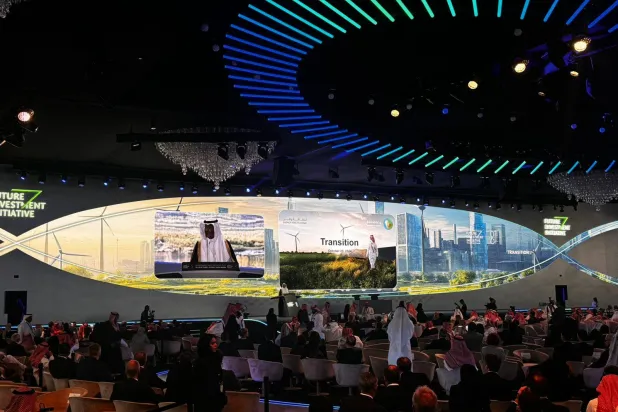 وزير الطاقة السعودي متحدثاً في المؤتمر السنوي الثامن لـ«مبادرة مستقبل الاستثمار» (الشرق الأوسط)