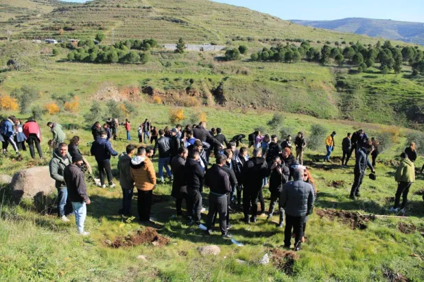 زراعة 3 آلاف غرسة في غرب حمص أواخر العام الماضي قام بها طلبة متطوعون (مواقع)