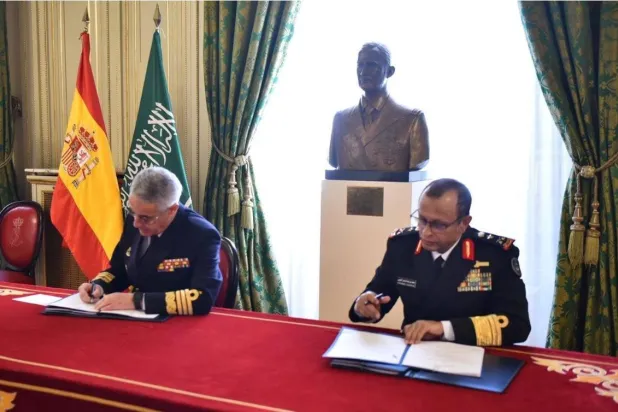 
گوشه ای از مراسم امضای موافقتنامه بین سعودی و اسپانیا (واس)