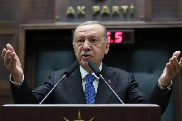 الرئيس التركي رجب طيب إردوغان خلال كلمة أمام مجموعة حزبه بالبرلمان الأربعاء (الرئاسة التركية)