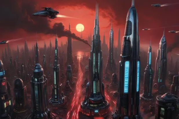 Bilimkurgu, hayal gücünün sınırlarını zorlayarak okurları yepyeni dünyalarla tanıştırıyor (Görsel Magic Studio/Canvas'la üretilmiştir)