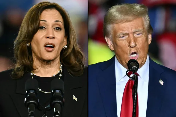 صورة تجمع بين المرشحين للانتخابات الرئاسية الأميركية دونالد ترمب وكامالا هاريس (أ.ف.ب)
