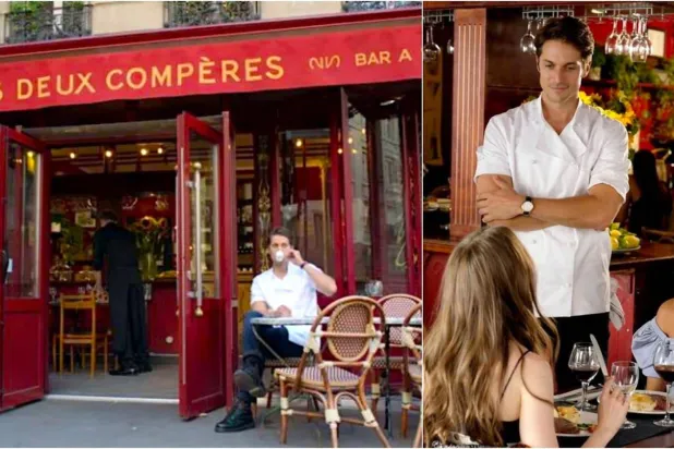 مشهد من مسلسل «إيميلي في باريس» خارج المطعم (إنستغرام)