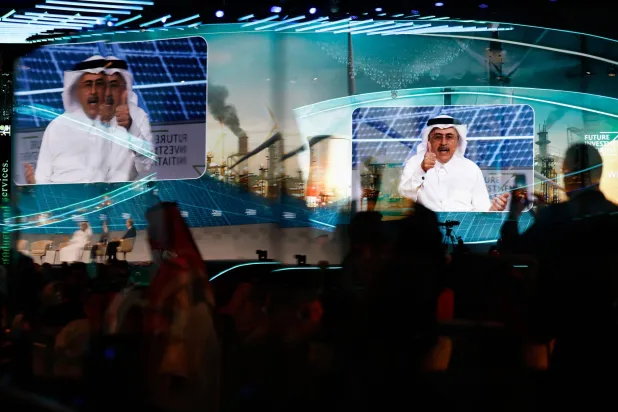 الناصر خلال مشاركته في مؤتمر «مبادرة مستقبل الاستثمار» في الرياض (رويترز) 