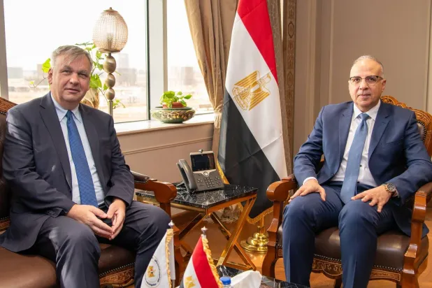 الوزير المصري سويلم يلتقي السفير الألماني بالقاهرة (وزارة الموارد المائية والري)