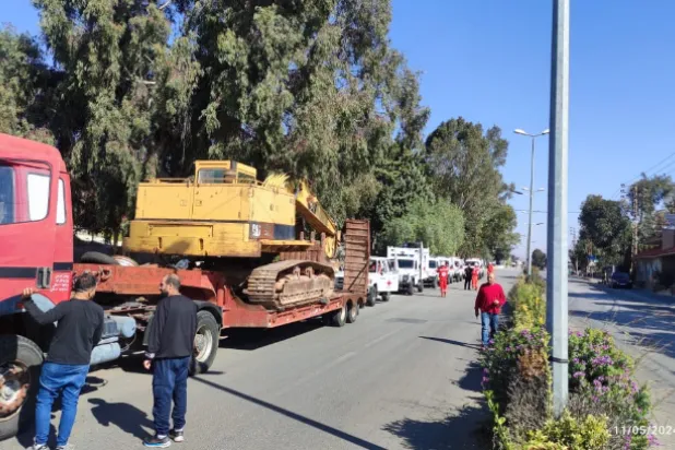 قافلة لـ«الصليب الأحمر» و«اليونيفيل» في أثناء توجهها إلى وطى الخيام (متداول)