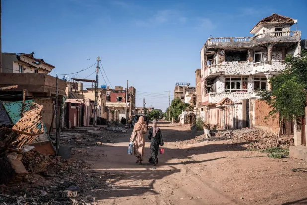 A war-torn neighborhood of Omdurman seem on November 2 (AFP)