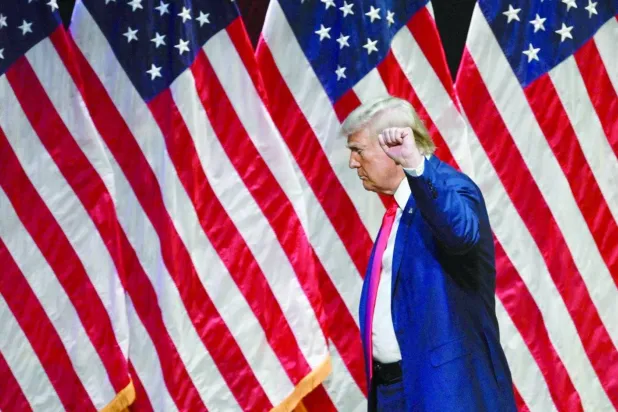 Trump at an election rally (AFP)