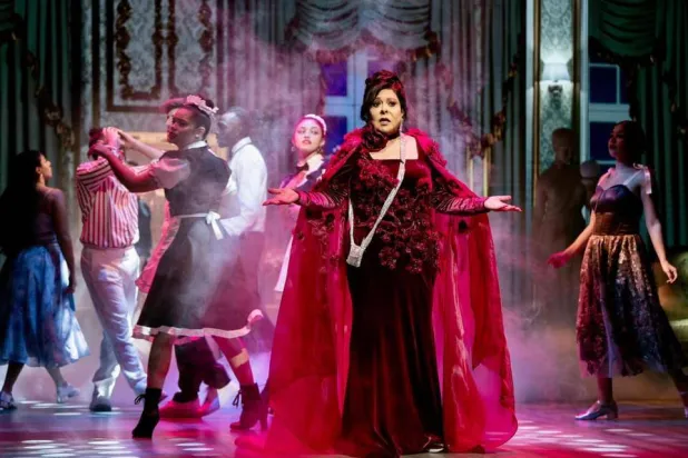 إسعاد يونس في لقطة من مسرحية «إس إس هانم» (فيسبوك)