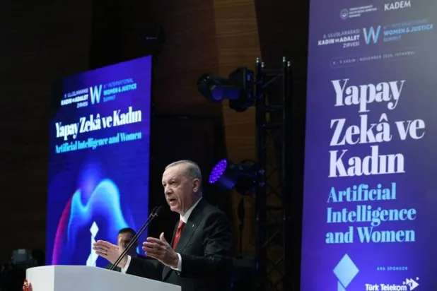 Turkish President Recep Tayyip Erdogan speaks at an event in Istanbul on Friday (Turkish Presidency)