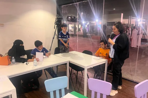 شهدت الورشة مشاركة أعمار مختلفة من الأطفال (الشرق الأوسط)