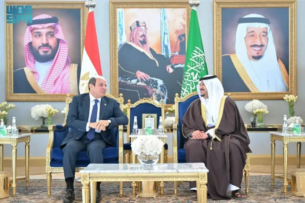 الرئيس المصري عبد الفتاح السيسي يصل إلى الرياض (واس)