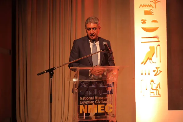 وزير السياحة والآثار المصري خلال الاحتفال بإطلاق سلسلة الأفلام الوثائقية  (وزارة السياحة والآثار)