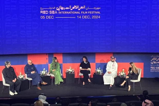 جانب من المؤتمر الصحافي لمهرجان البحر الأحمر السينمائي الدولي (الشرق الأوسط)