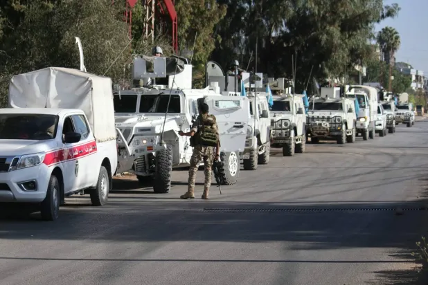 Soldiers from the Lebanese Army and the United Nations Interim Force in Lebanon (UNIFIL) patrol near the southern village of Marjayoun (AFP).
