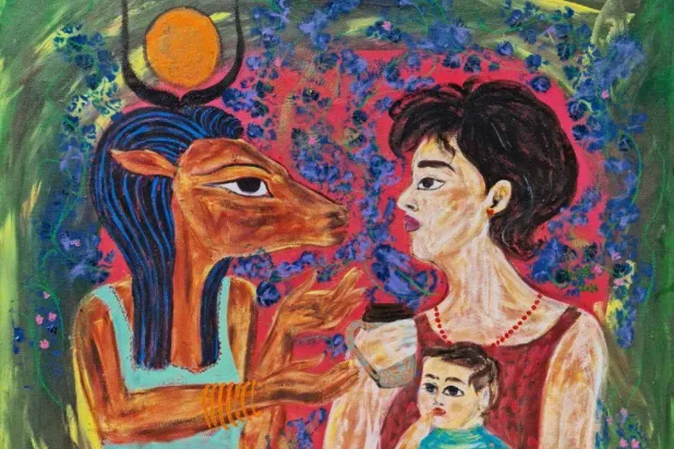 «حتحور» تحضر في لوحات فنية بوسط القاهرة (الشرق الأوسط)