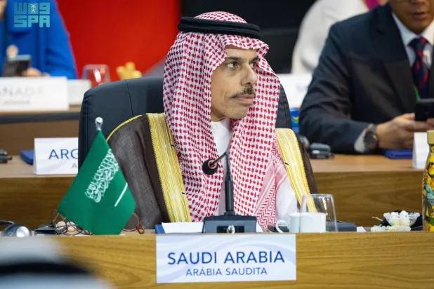 وزير الخارجية السعودية خلال رئاسته وفد المملكة في قمة العشرين (واس)