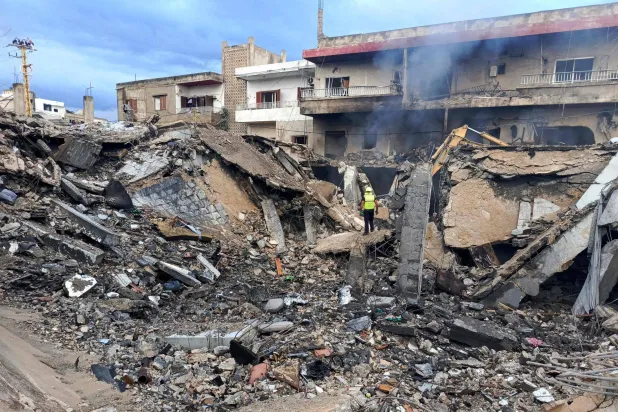 جانب من الدمار جراء الغارات الإسرائيلية على جنوب لبنان (أ.ف.ب)