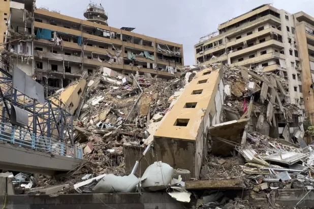 Damage caused by Israeli raids in Lebanon. (AP) 